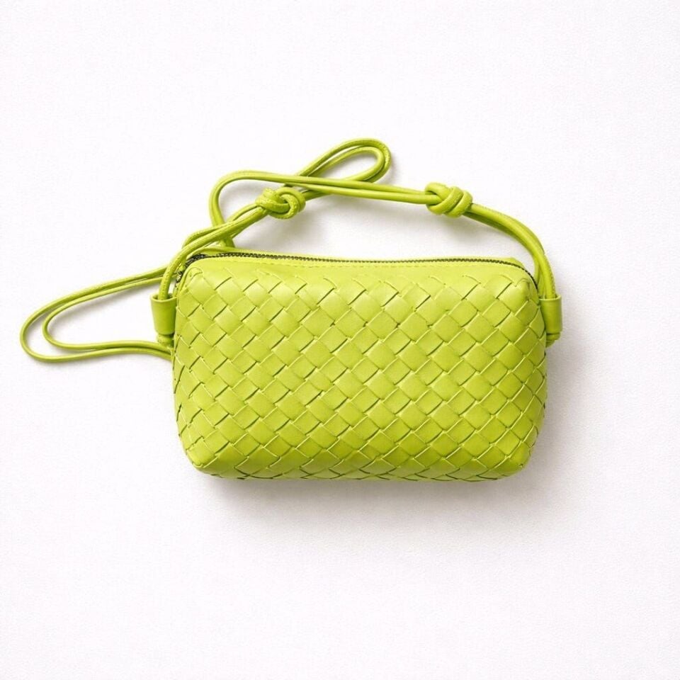 Örgü Fıstık Yeşili Omuz Askılı Çanta