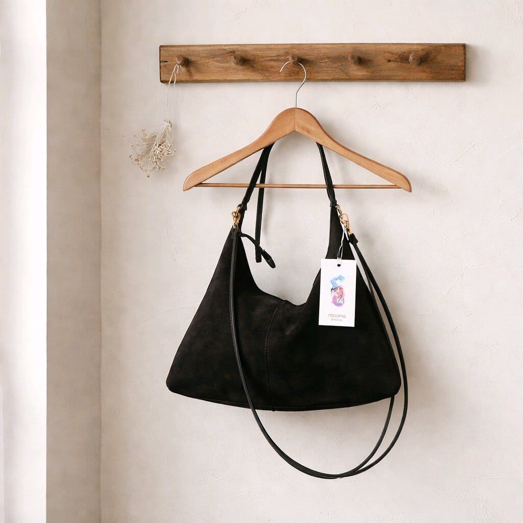 HAKİKİ SÜET DERİ FERMUAR KAPAMA OMUZ ÇANTASI