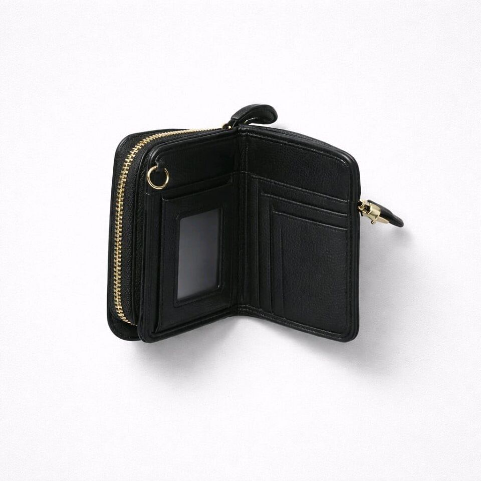 SİYAH KÜÇÜK GOLD TOKALI ASKILI CÜZDAN