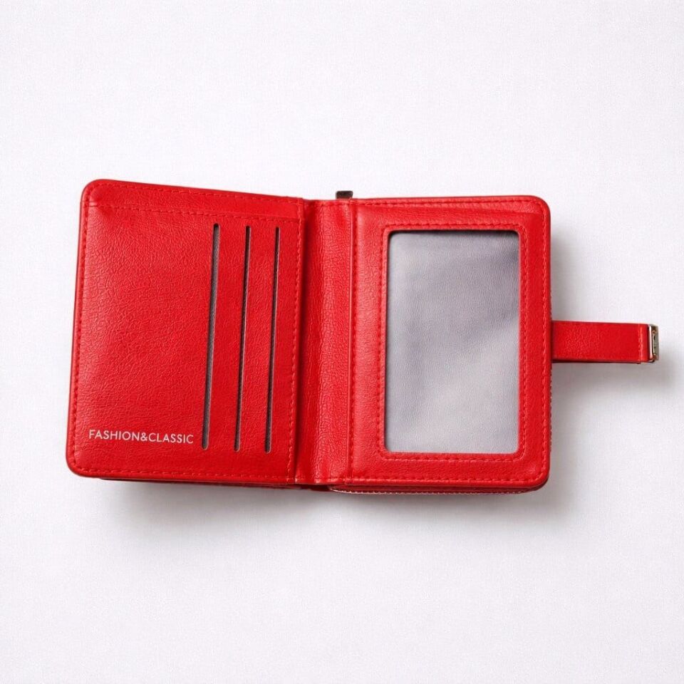 KIRMIZI RENGİNDE KÜÇÜK KAPAKLI CÜZDAN