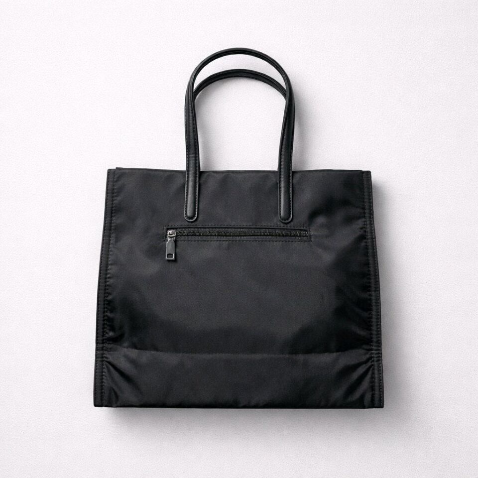 SİYAH NAKIŞLI VE ÇOK RENKLİ PARAŞÜT KUMAŞ ÇANTA