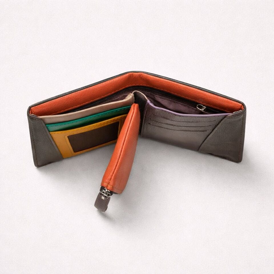 ÇOK RENKLİ ÇITÇITLI KÜÇÜK SİYAH CÜZDAN