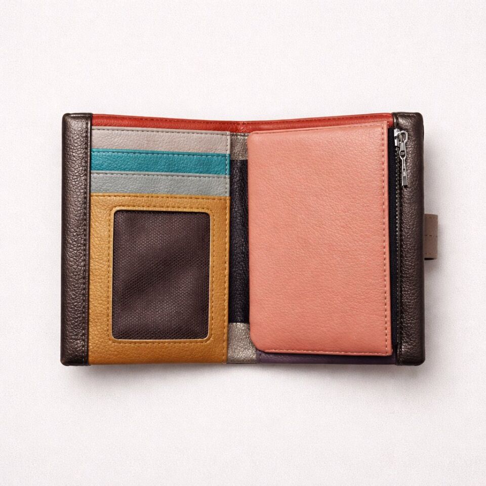 ÇOK RENKLİ ÇITÇITLI KÜÇÜK KIRMIZI CÜZDAN