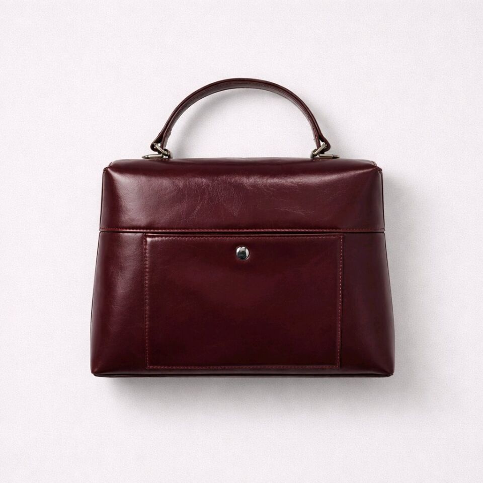 KENDİNE ÖZGÜ BB LOGOLU, BORDO ( BURGUNDY ) EL ÇANTASI