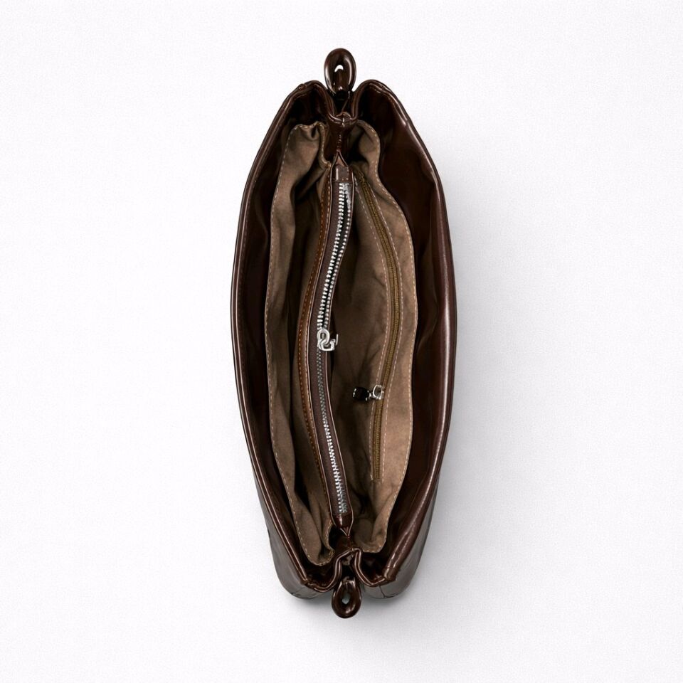 KENDİNE ÖZGÜ BB LOGOLU, ACI KAHVE KAPAKLI PORTFÖY ÇANTA