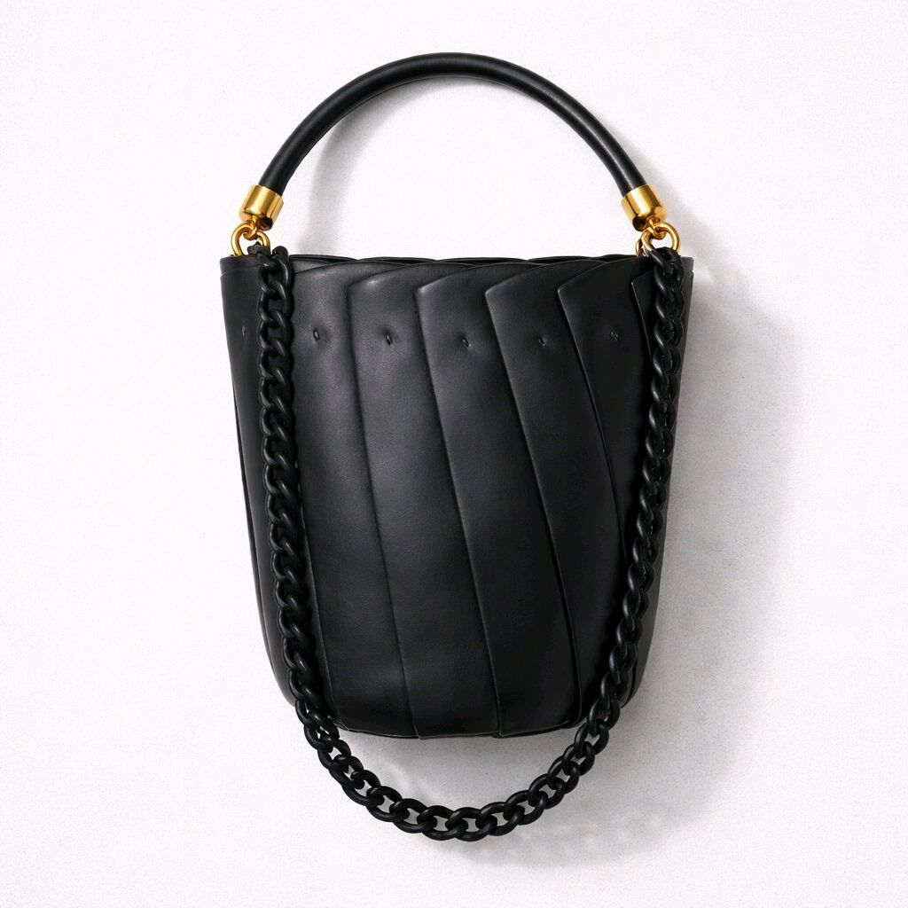 LALE FORMUNDA KAVİSLİ PLİSELİ SİYAH ÇANTA