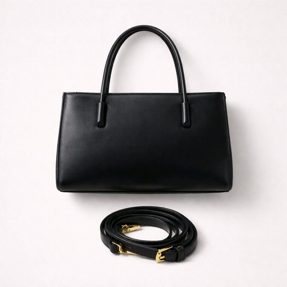 MİNİMALİST TASARIMLI SİYAH KÜÇÜK KADIN EL OMUZ ÇANTASI