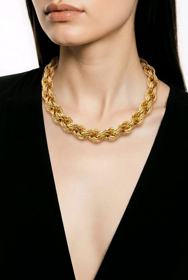 GOLD KALIN BURGU HALAT SARMAL KOLYE