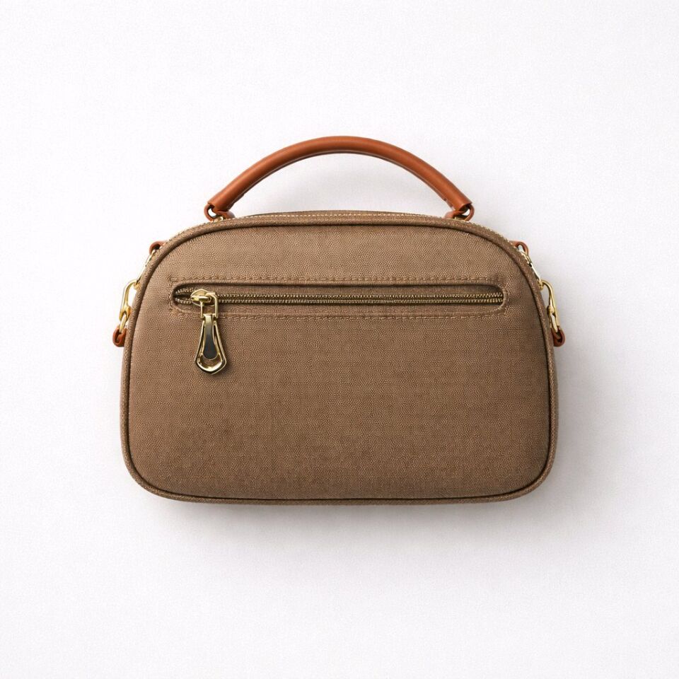 ÇOK BÖLMELİ ZEYTİN YEŞİLİ/ HAKİ TONLARINDA KUMAŞ EL VE KOL ÇANTASI