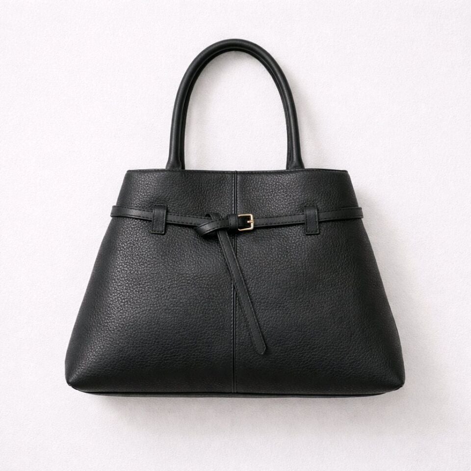 KEMER DETAYLI SİYAH BÜYÜK EL KOL ÇANTASI