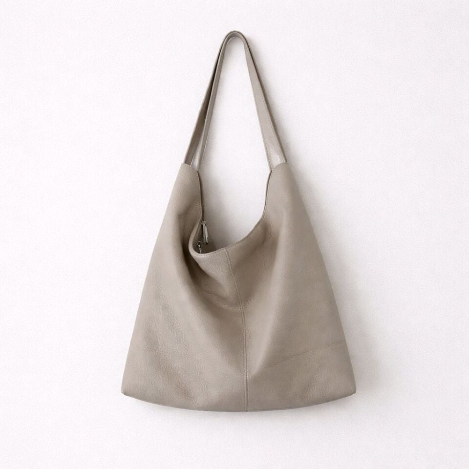 %100 DERİ SALAŞ GRİ KOL ÇANTASI