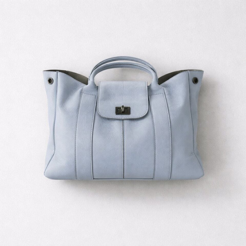 BEBE MAVİSİ %100 DERİ EL KOL ÇANTASI