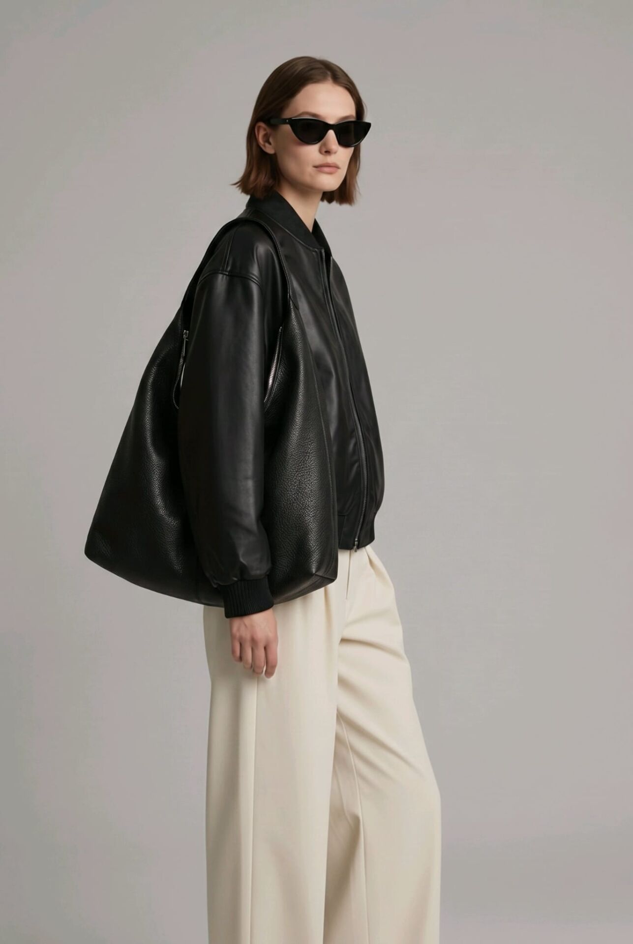 %100 DERİ SALAŞ SİYAH KOL ÇANTASI