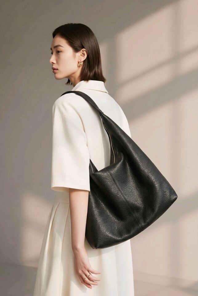 %100 DERİ SALAŞ SİYAH KOL ÇANTASI