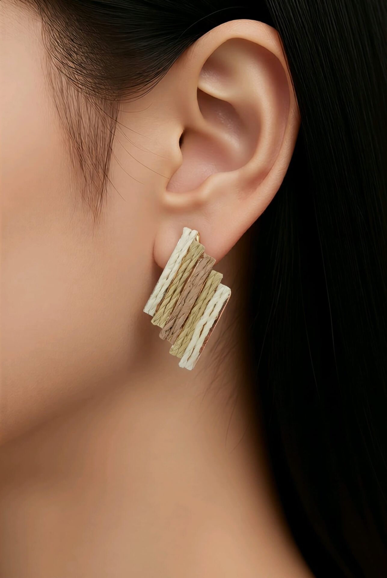 ASİMETRİK SIRALI DİKDÖRGEN BOHEM KÜPE