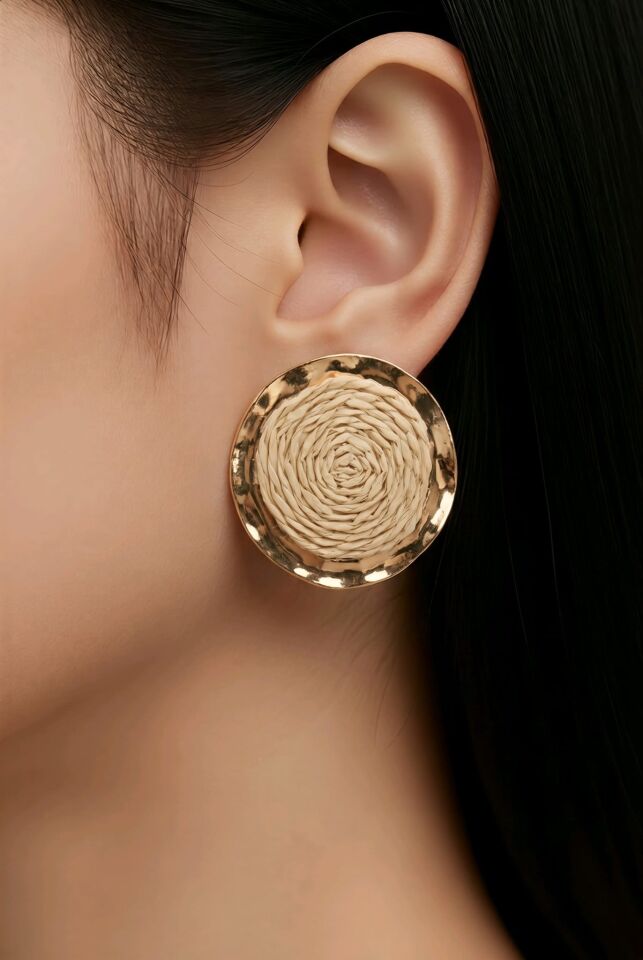 YUVARLAK BOHEM HASIR ÖRGÜ KÜPE