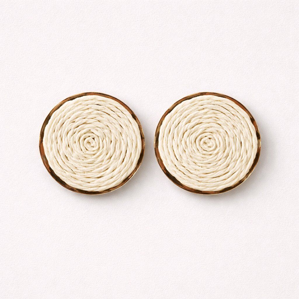 YUVARLAK BOHEM HASIR BEYAZ RENK ÖRGÜ KÜPE