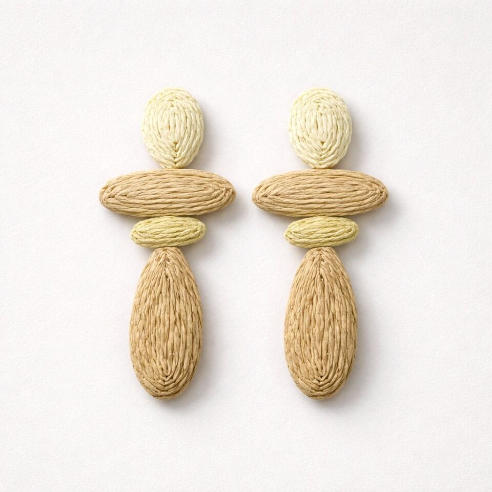 FARKLI GEOMETRİK ŞEKİLLİ BOHEM HASIR KÜPE