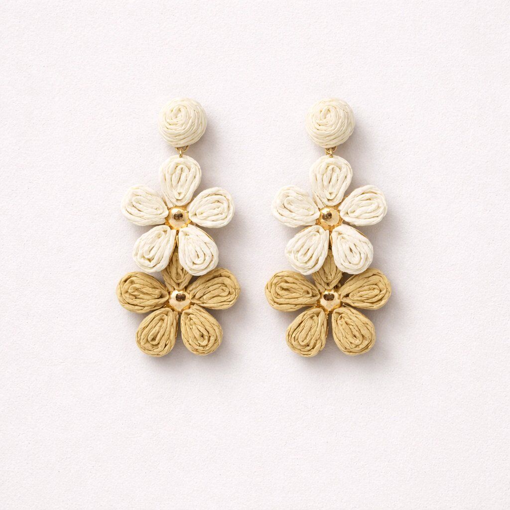 İKİ RENK BOHEM SALLANTILI ÇİÇEK KÜPE