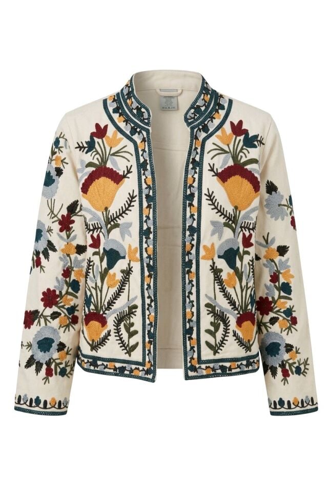 BOHEM KANAVİÇE NAKIŞ İŞLİ CEKET