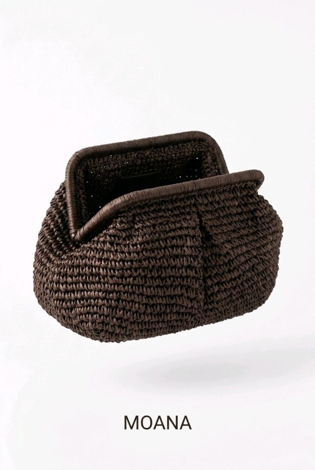 KOYU KAHVERENGİ BÜYÜK HASIR CLUTCH